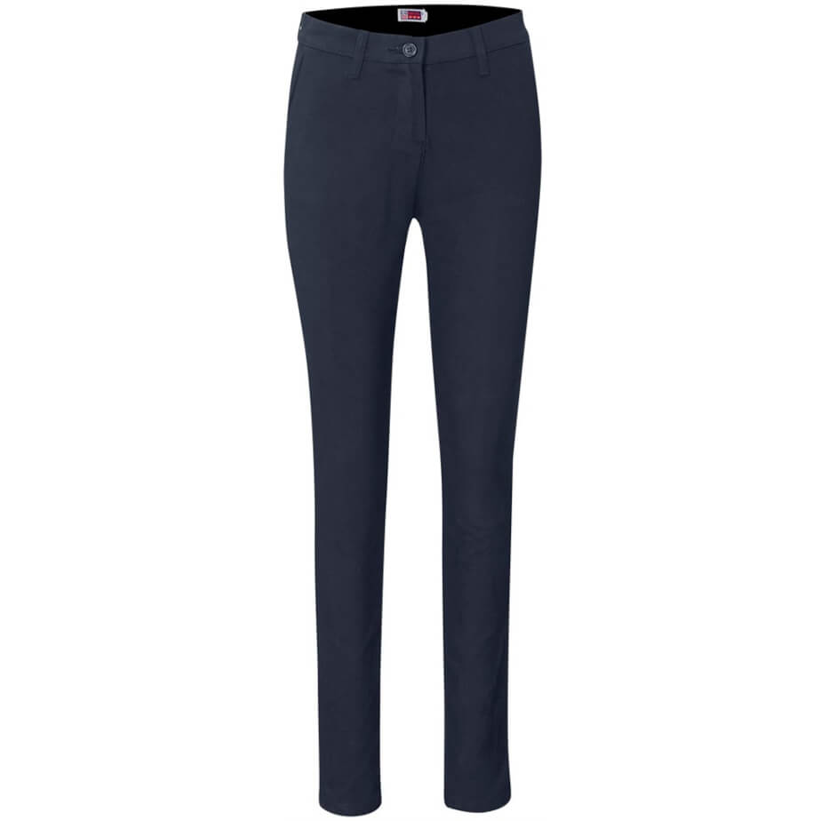 Ladies Superb Stretch Chino Pants Navy Front
